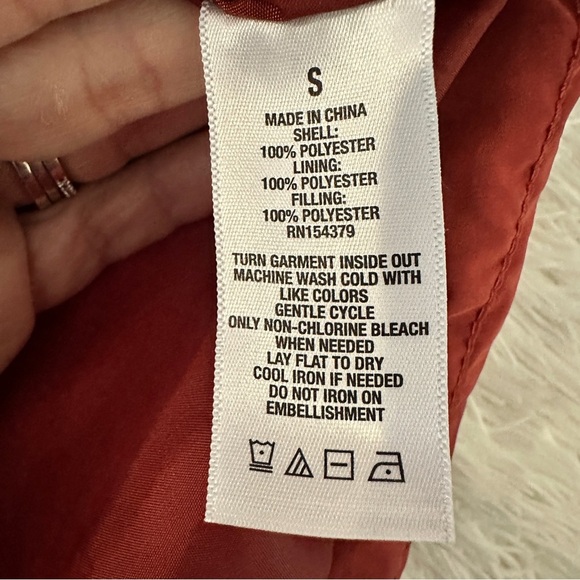 Aeropostale Colorblock Puffer Vest Hooded Chevron Red Pink Navy Size S - Picture 10 of 11